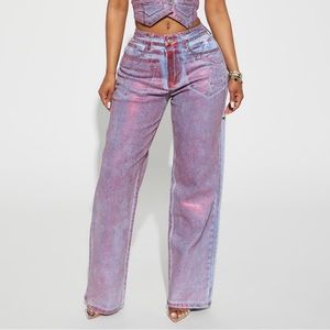 Fashion Nova Metallic Jeans